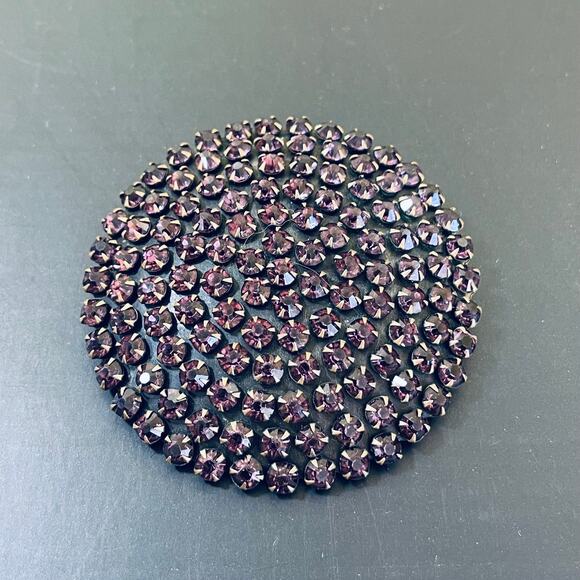 Antique Brooch 1918-20s Edwardian Amethyst Rhinestone Czech Pin Art Deco - Picture 3 of 16
